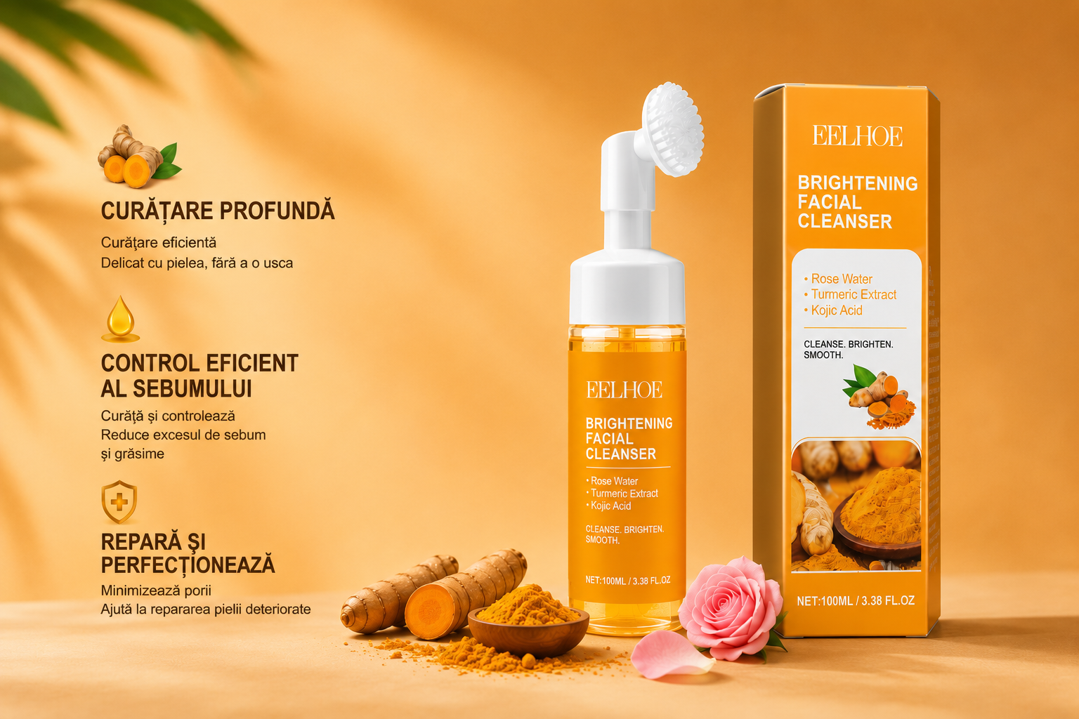 Spumă de Curățare cu Turmeric