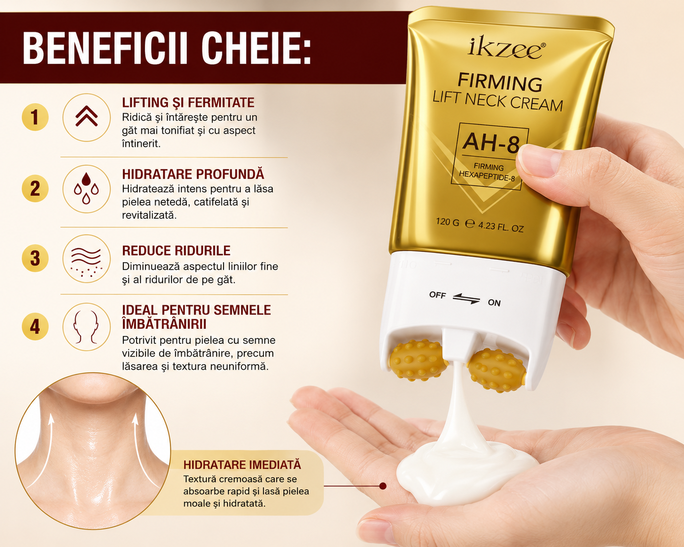 Cremă Antirid pentru Gât cu Masaj